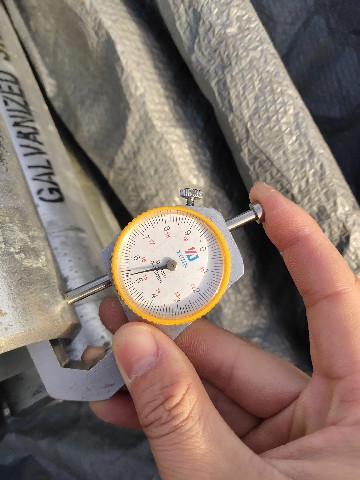 Galvanized pipe wall thickness measurement