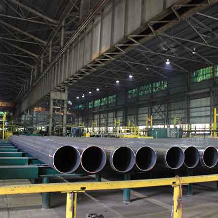 Beveling,cut-off and shipping of ERW pipe